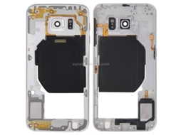 Tampa Traseira Câmara Lens Panel Com Botões Laterais E Altifalante Buzzer (branco) Para Galaxy S6 / G920f