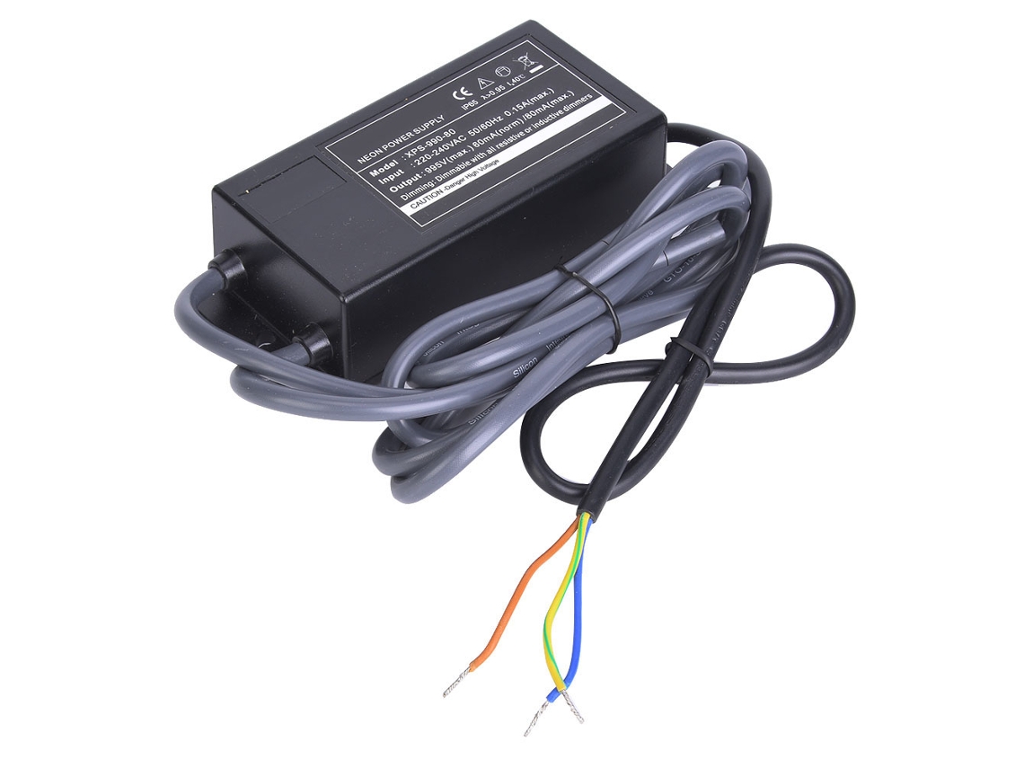 Transformador Elétrônico De Luz Neon Xps-990-80: 0.9kv, 80ma, Fonte De Alimentação Para Letreiros Neon