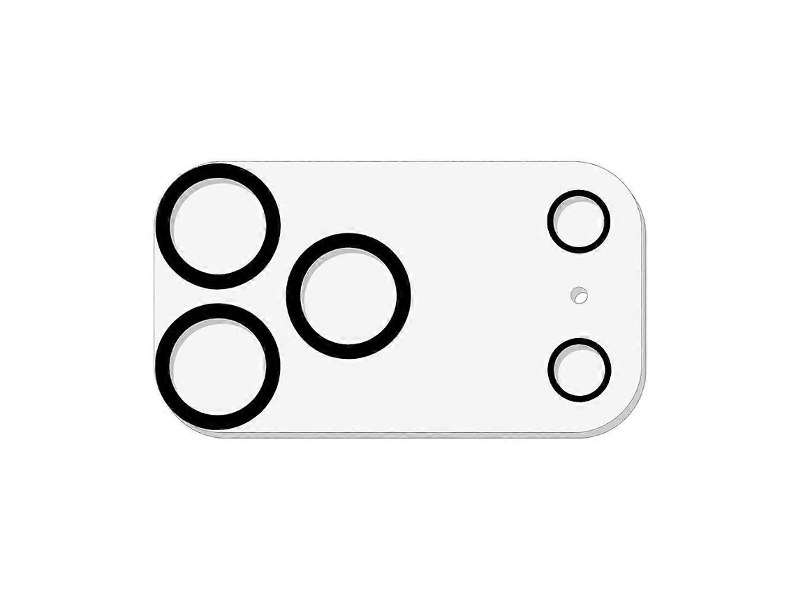 Protetor De Câmera Compatível Com Iphone 17 Pro Max Design Circular Preto, Em Vidro Temperado.-aquaforge