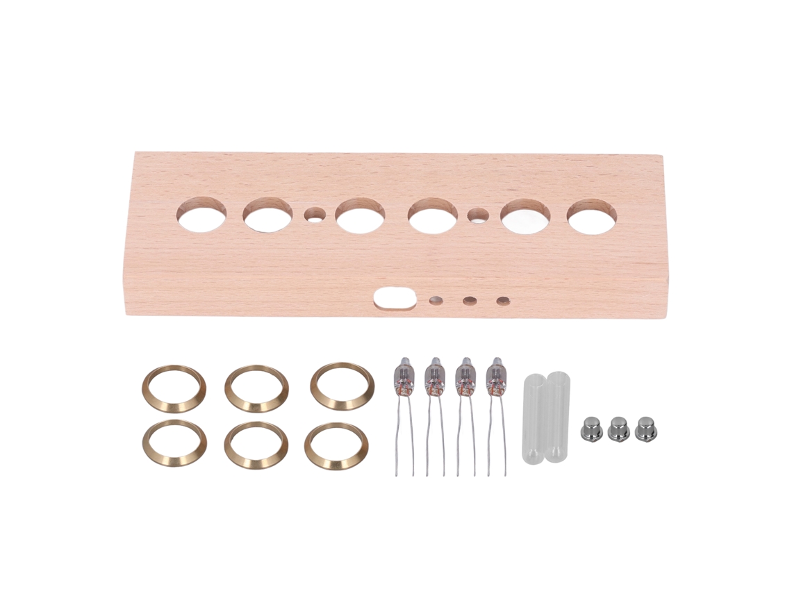 Kit para montar relógio com tubo fotoluminescente, incluindo 14 peças de reposição e acessórios, e anel de latão.