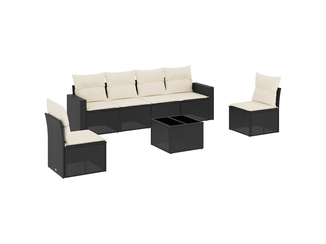 Garden Sofa Set, Garden Sofa Sets Vidaxl Preto Rattan / Vime (n/a)