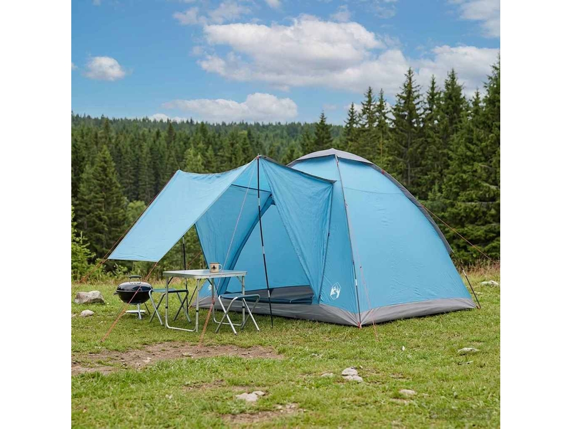 Vidaxl Barraca De Camping Com Telhado Azul 2 Pessoas Poliéster E Aço