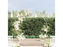 Vidaxl Arco De Casamento Duplo Branco 220 X 45 X 200 Cm Aço