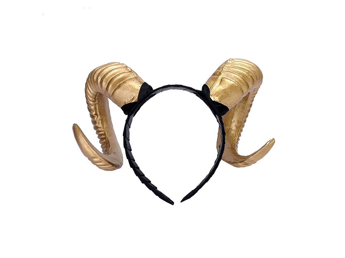 Headband Acesso Wide Com Design De Chifre Dourado