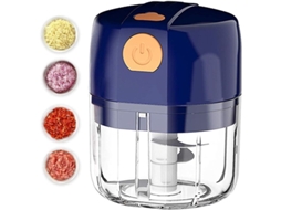 Processor De Alimentos Mini Sem Fio, Picador Elétrico De Alho Com 3 Lâminas Afiadas, Liquidificador Usb