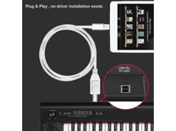 Cabo conversor Lightning para Tipo B com teclado MIDI USB 2.0 para iPhone 7, 8, X e iPad Slowmoose