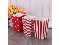 2026 bolsas de Papel para Pipoca, Lanches, 30 Unidades, 7x7x12cm, Designs Estampados, Vermelho 30 Peças Rojo