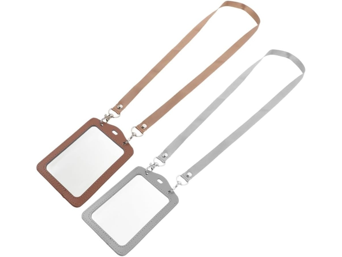 Lurelia Porta-crachá Transparente Vertical Em Alumínio E Couro Pu Para Escritório E Escola