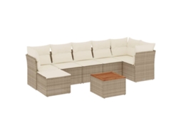Garden Sofa Set, Garden Sofa Sets Vidaxl Bege Rattan / Vime (n/a)