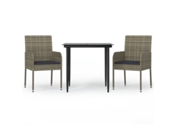 Garden Dining Set, Garden Dining Sets Vidaxl Cinzeto Rattan / Vime (mesa Com 80 Cm De Comprimento)