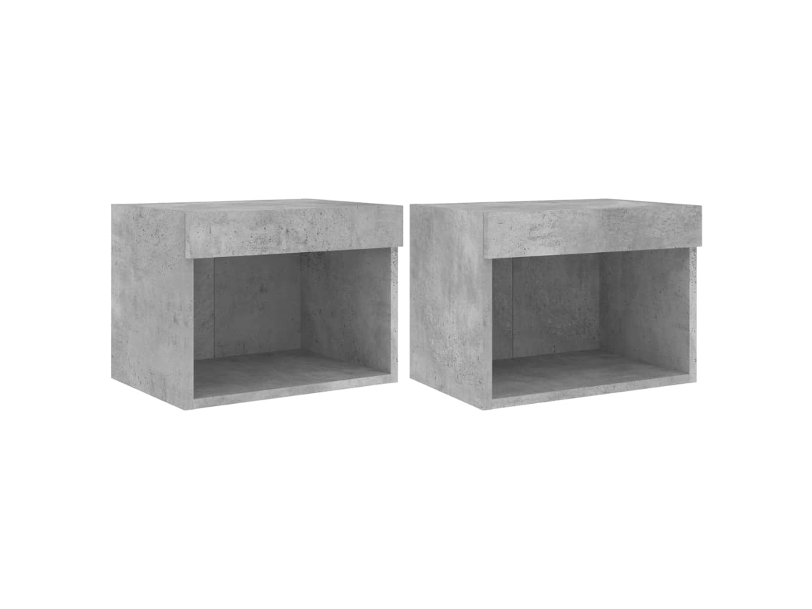 Conjunto de Mesas de Cabeceira de Parede com Luzes Led Cinzento Cimento MAISON EXCLUSIVE