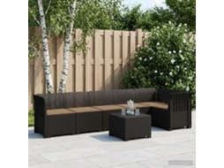 Vidaxl Sofá De Jardim Para 6 Pessoas Com Almofadas Aparência De Rattan