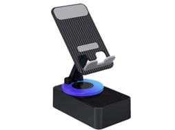 Alto Falante De Indução Portátil Com Suporte Para Telefone E 5 Luzes Led Para Smartphones, Preto Olysi Shop