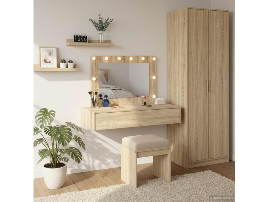 Vidaxl Mesa De Vestir Castanho 100 X 40 X 70 Cm Derivados De Madeira