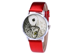 Reloj De Cuarzo Unisex Zhoulianfa De Cuero Pu Con Dial Redondo Color Rojo Para Estudiantes