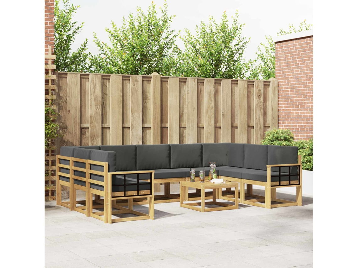 Vidaxl Conjunto De Sofás Para Exterior 10 Pcs Branco E Antracite