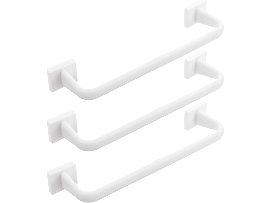 Suporte De Toalha Plástico Para Banheiro, Conjunto De 3 Peças, Com Suporte Individual Para Toalha, Sem Necessidade De