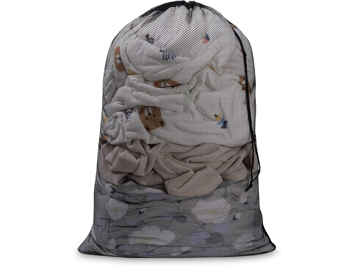 Saco de Lavagem para Máquina de Lavar Roupa, 60x90cm, com Cordão, Reutilizável, Resistente e Compatível com Blusas BRILVIBERA