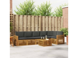Vidaxl Conjunto De Sofá Sectional 7 Pcs Natural E Antracite