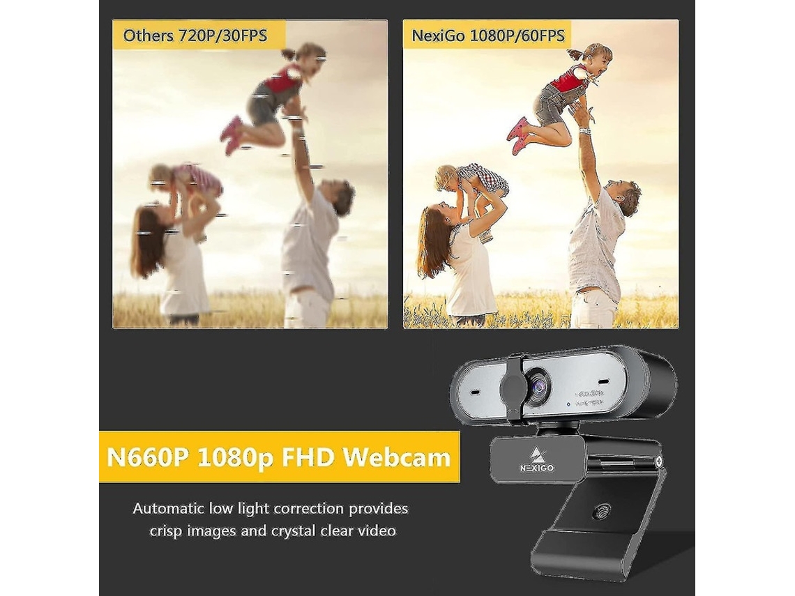 Lurelia Webcam Vsm-673, Full Hd 1080p, Microfone, Preto, Usb, Imagem Nítida, Para Pc E Videochamadas