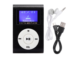 Reprodutor De Música Mp3 Portátil Mini Com Tela Lcd 0.8 Polegadas Metal Clip Suporta Cartão De Memória E Fone De Ouvido 3.5mm