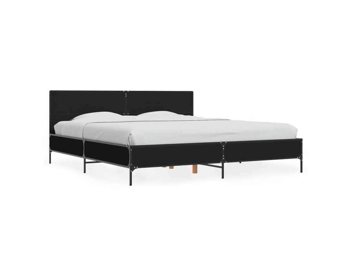 Bed Frame, Bed Frames Vidaxl Preto Madeira Processada (180 X 200 Cm)