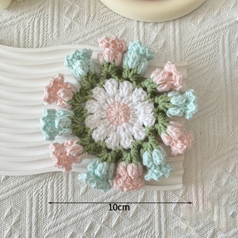 Porta-copos De Crochê Em Formato De Mini Rosas, Ideais Para Jogos Americanos De Cozinha Ou Como Porta-copos Para Uso Doméstico.