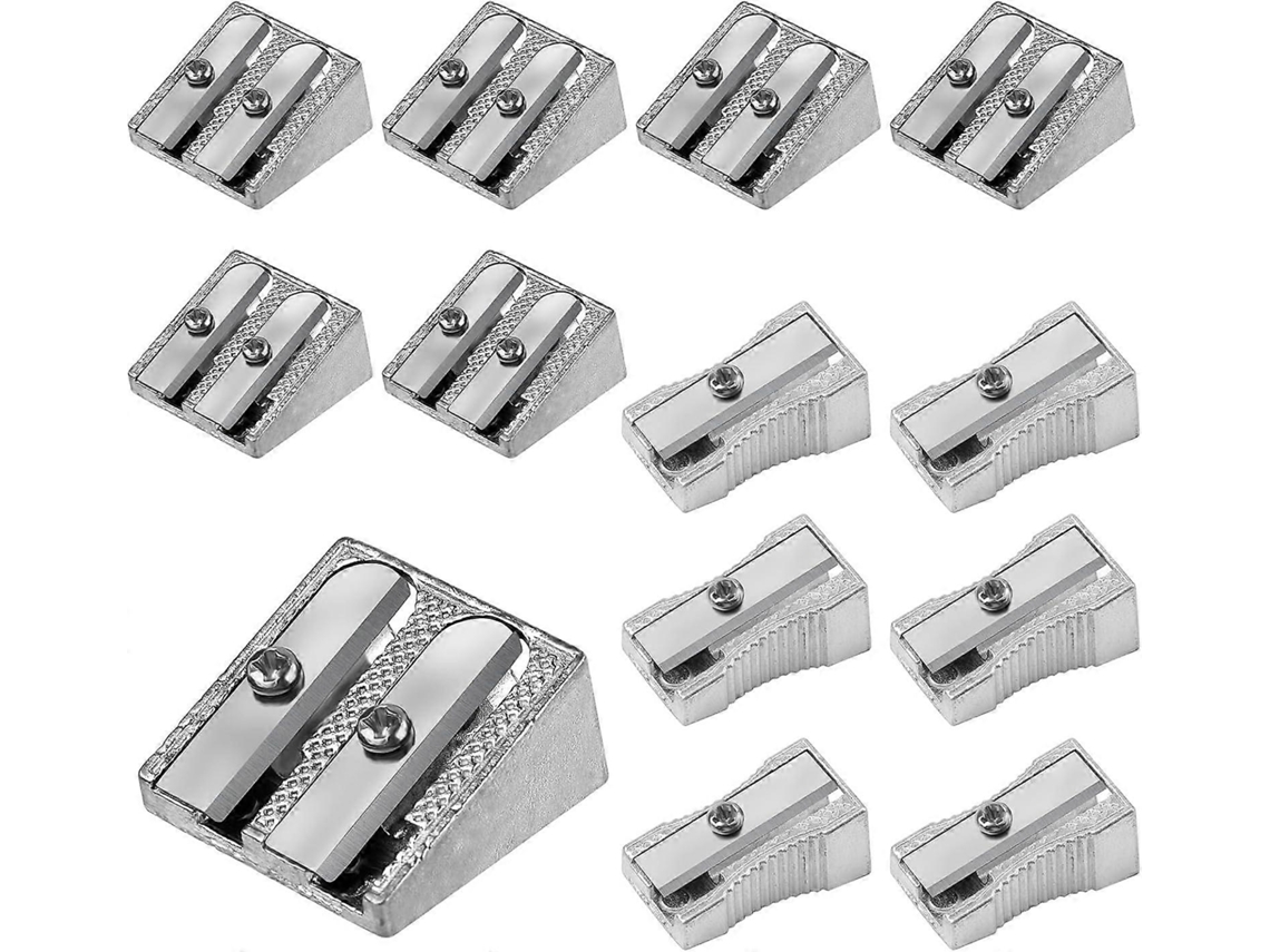 12 Apontadores De Lápis, 6 Furos Duplos E 6 Furos Simples Apontadores De Lápis De Metal Aquaforge