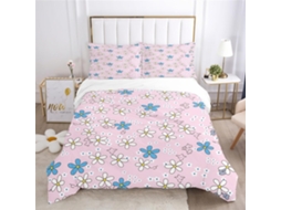 Capa de Edredom Floral Moderna Microfibra Fronha 240x260 Cm