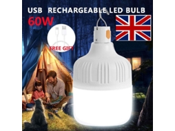 Lanterna Led Recargável, Usb, 60W, Impermeável, 3 Níveis, 180lm, 6500k (S/MARCA)