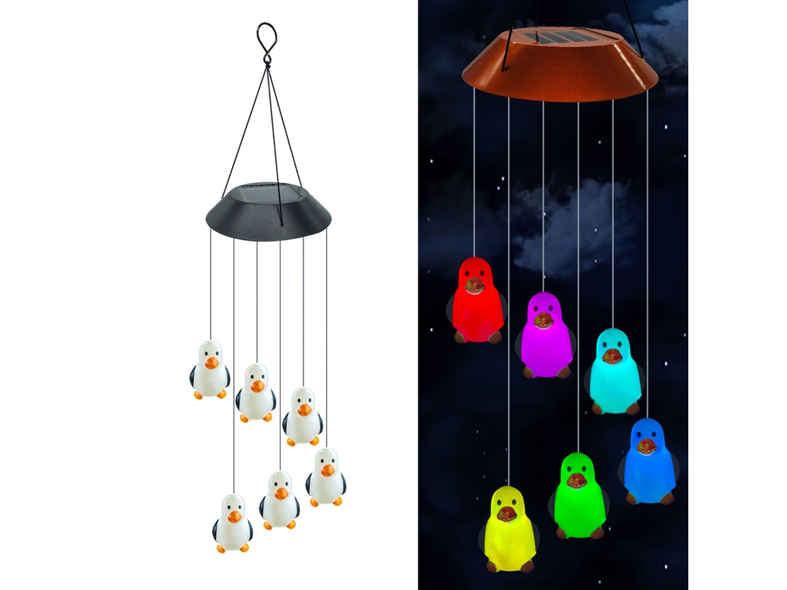 Luminária de Jardim com Sino de Vento de Cogumelo Solar LAXISCREED