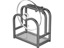 Porte-couvercles De Casserole Support Ustensiles Gain De Place En Acier Carbone Ajouré Organisateur Pour Couvercles Et