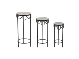 Jogo De 3 Mesas Home Esprit Preto 30 X 30 X 69 Cm (3 Peças)