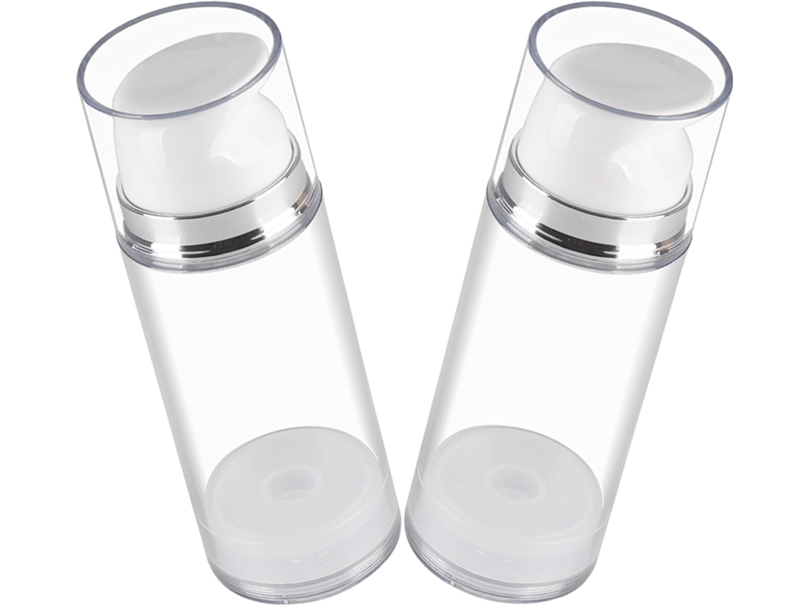 Conjunto De 2 Frascos Com Bomba Dosadora Em Abs Transparente, Sem Ar