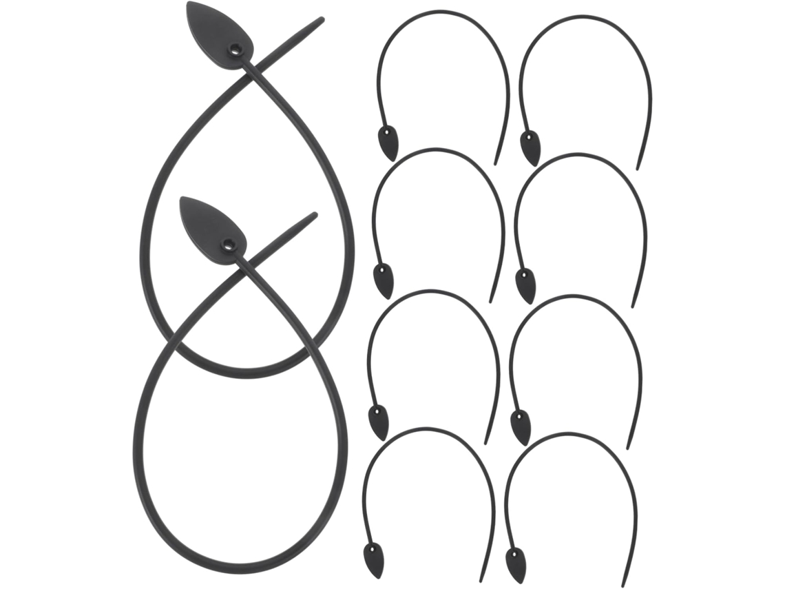 Conjunto De 10 Abraçadeiras De Silicone Pretas Para Jardim, Para Cabos E Plantas | Superfície