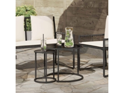 Vidaxl Conjunto De Mesas De Café 2 Unid. 55 X 55 X 45 Cm Aço