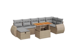 Garden Sofa Set, Garden Sofa Sets Vidaxl Bege Rattan / Vime (n/a)