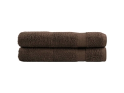 Conjunto 2 Toalha De Sauna Vidaxl Marrom Algodão (200 X 80 Cm)