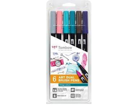 Marcador  ABT Dual Brush Pen Vintage Colour (6 unid.)