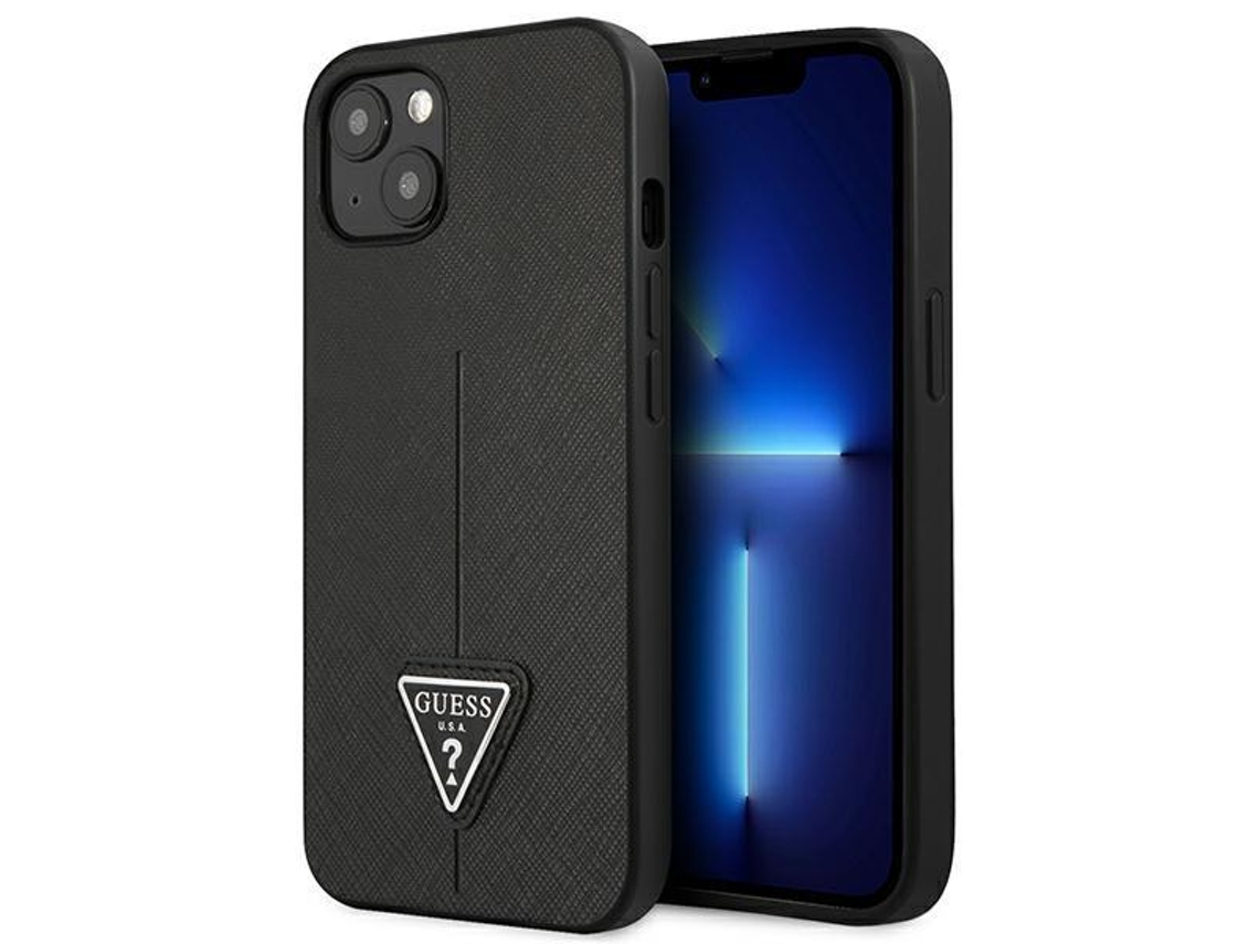 Capa Logótipo Triangular Saffiano para iPhone 13 mini GUESS Preto