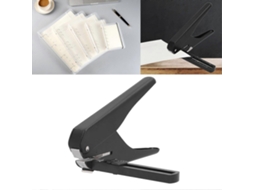 Perfurador de Papel Ajustável para 20 Folhas, Furos de 6 Mm, Preto, para Uso em Escritório BRILVIBERA