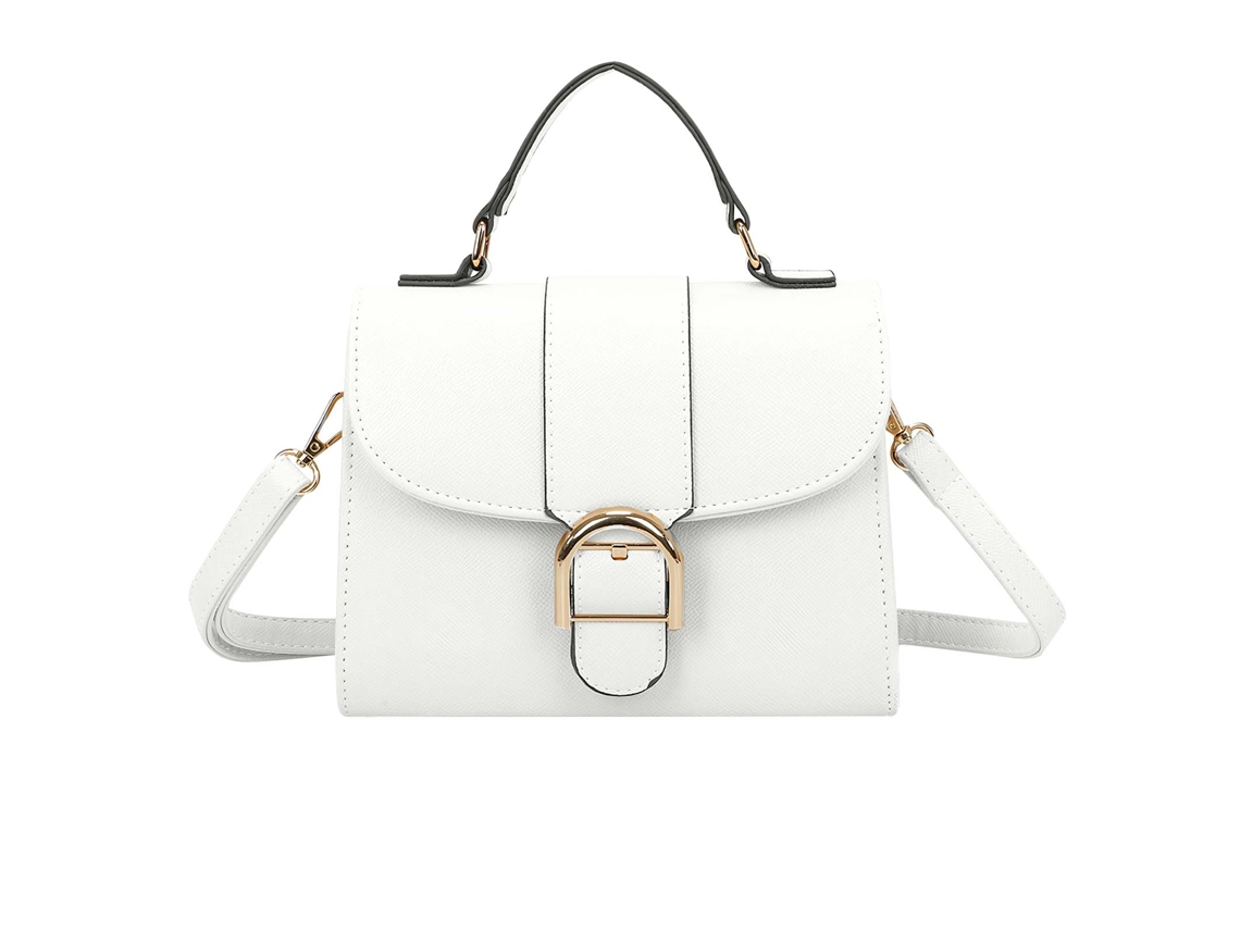 Bolsa De Mão Feminina Com Fivela Decorativa E Alça De Ombro Removível