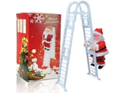 Pai Natal Elétrico para Árvore Modelo Exclusivo com Corda Trepar, Mini Saco e Sinos Musicais, Ergonômico, Uso Diário STELASPLEN