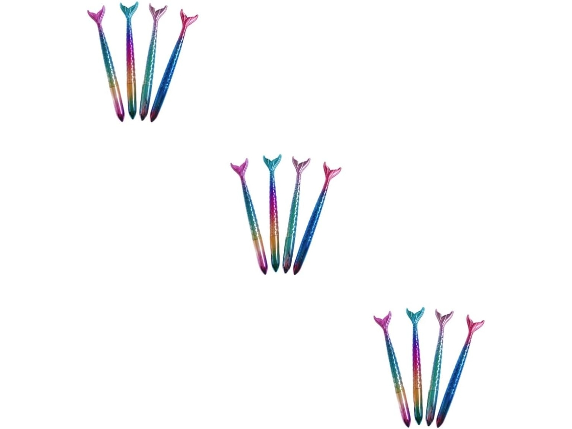 Conjunto De 12 Canetas Em Gel Com Desenho Sereia, Criativas Para