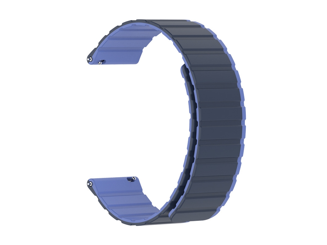 Pulseira Magnética De Silicone Bicolor Compatível Com Apple Watch E Huawei 4, Nas Cores Azul Escuro E Claro, Da Série