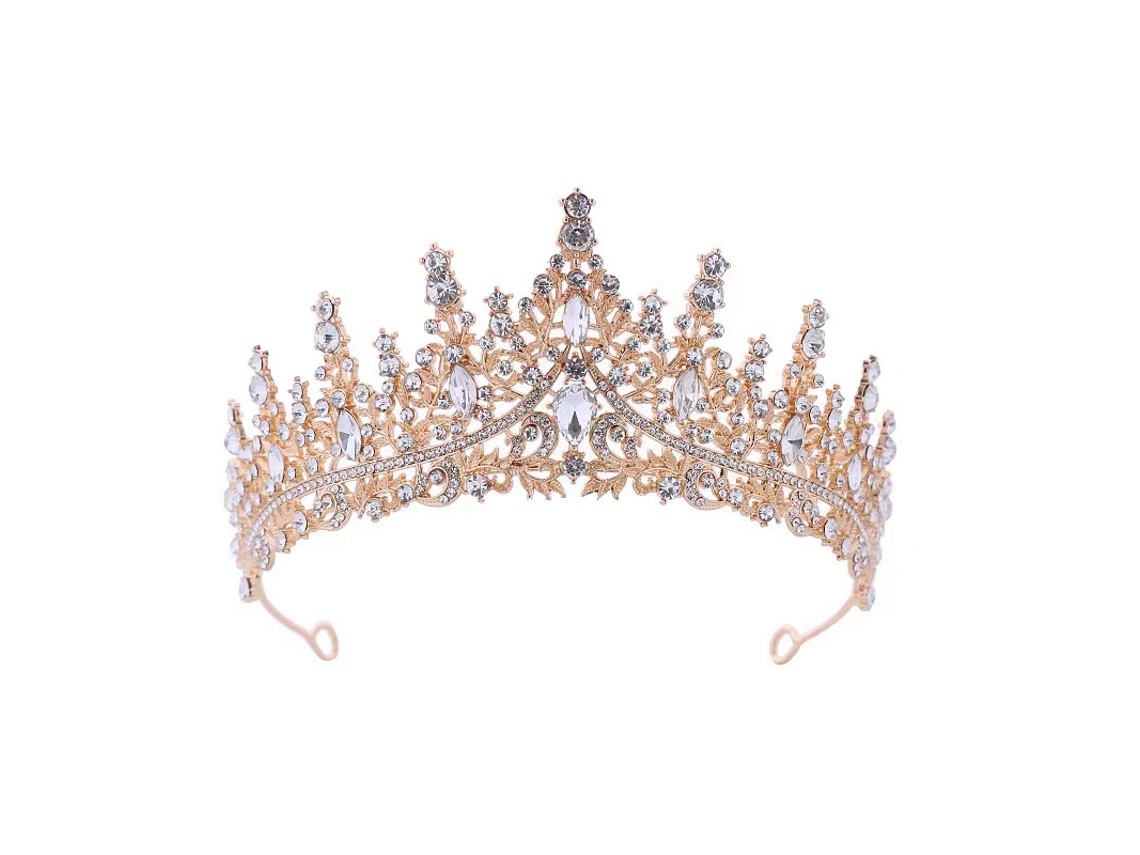 Tiara Dourada - Acessório Cabelo Mulher - Diadema Princesa - Liga Metálica - Dourado