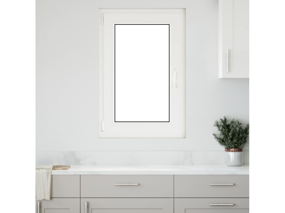 Vidaxl Janela De Porão Risor 60 X 90 Cm Pvc E Vidro Branco