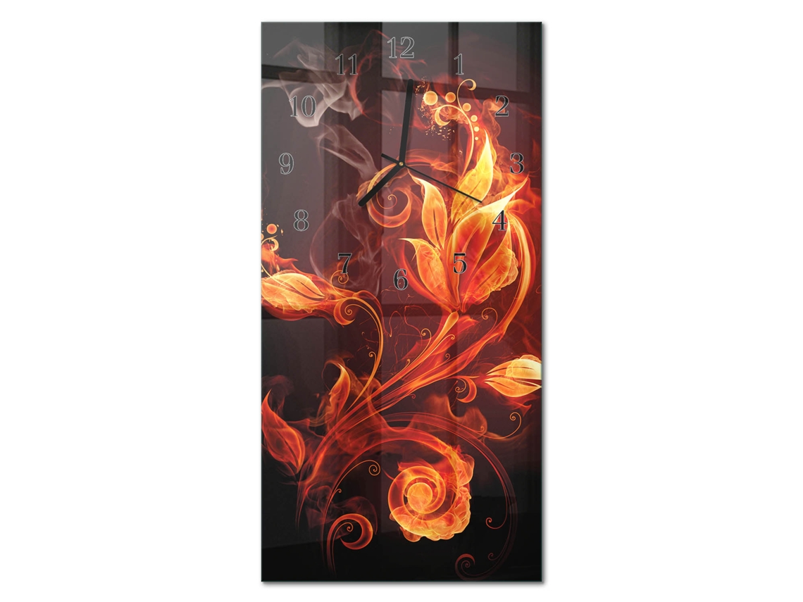 Relógio De Parede De Vidro Multicolor Espelharte (30x60 Cm)