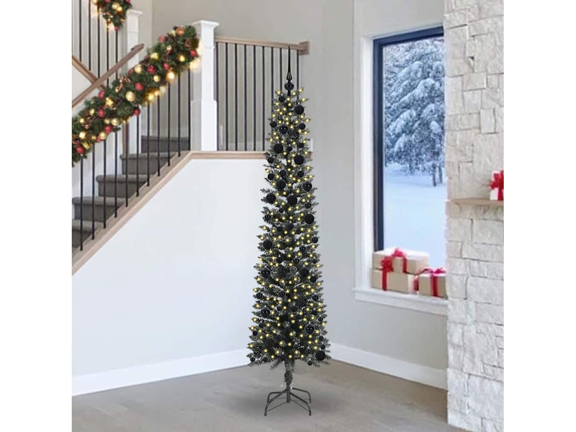 Vidaxl Árvore De Natal Artificial Verde 240 Cm Pvc, Plástico E Aço