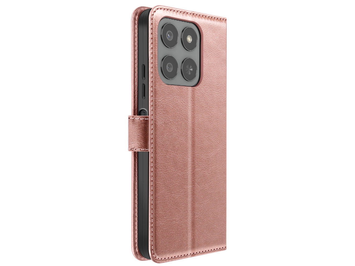 Capa Carteira Para Honor 400 Smart Antichoque Com Alça De Pulso Inclusa Rose Gold